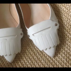 Kate Spade white flats penny loafers
